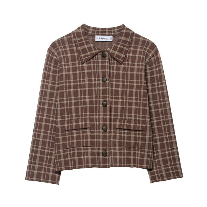 Damen Kariertes Hemdjacke Drune