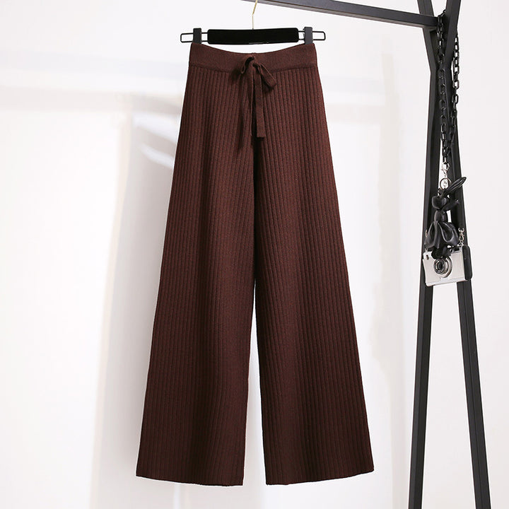 Damen Weite Rippstrickhosen Drune
