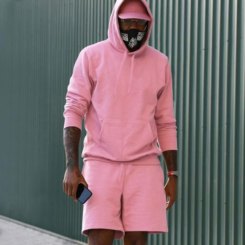 Drune Herren Hoodie-Shorts-Set mit Kängurutasche