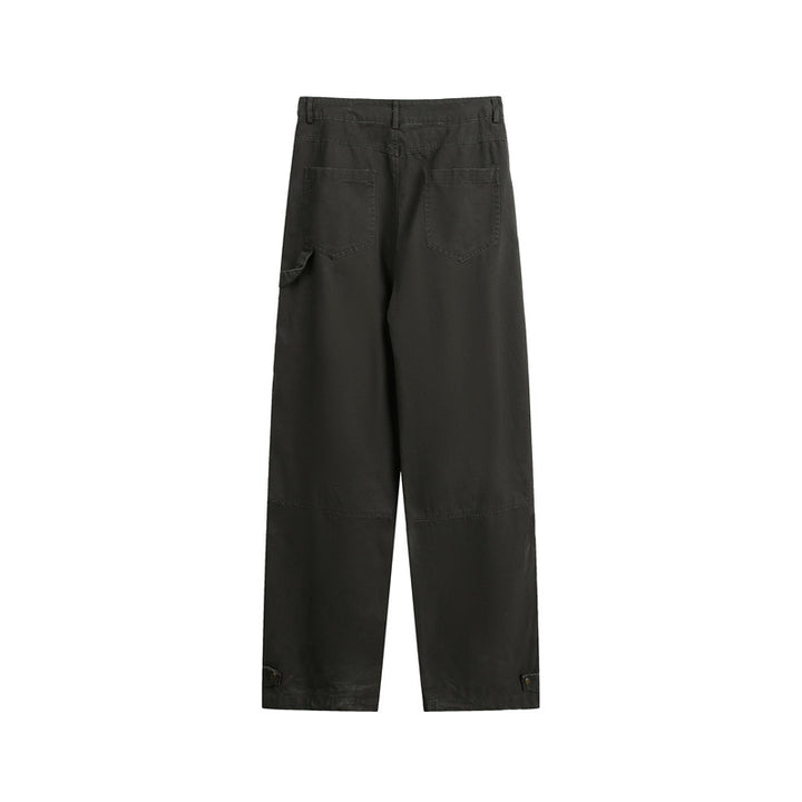 Damen Weite High‑Waist Cargo‑Hose mit Multifunktionstaschen und verstellbarem Saum Drune