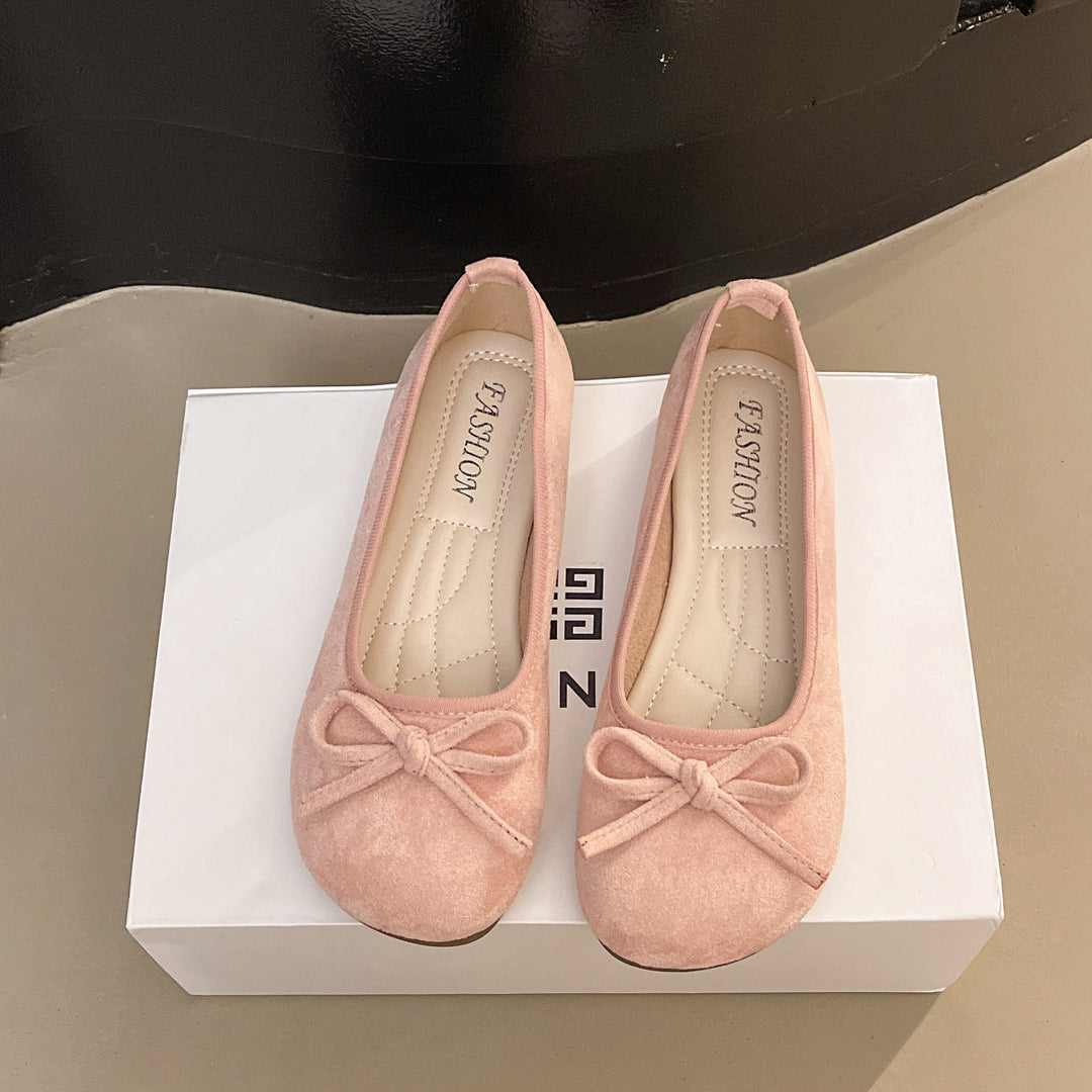 Damen elegante Ballerinas mit zierlichem Schleifendetail Drune