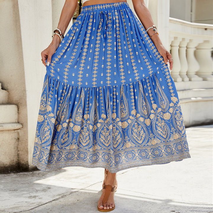 Damen Maxi-Rock mit elegantem Paisley-Design und fließendem Schnitt Drune