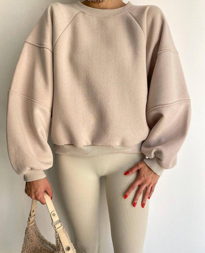 Damen Oversized Sweatshirt mit voluminösen Ärmeln Drune