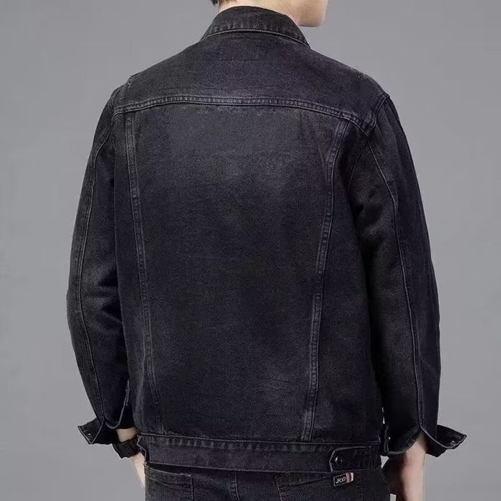 Herren Modische Denimjacke mit Knöpfen Drune