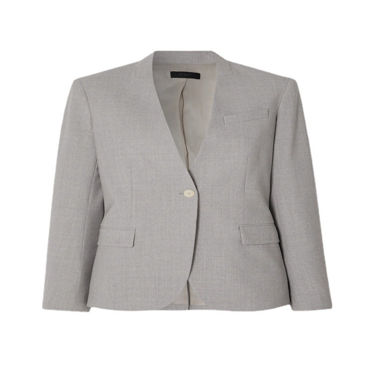 Damen Maßgeschneiderter Hosenanzug mit weitem Bein und einreihigem Blazer Drune