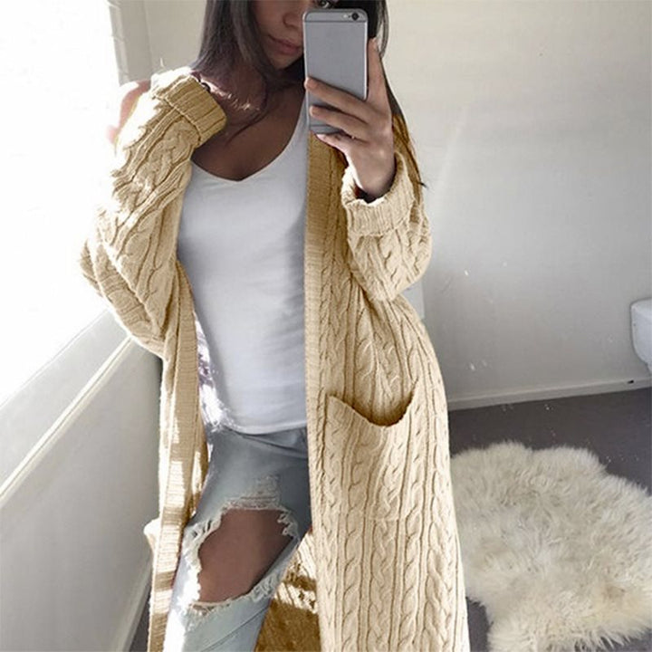 Damen Strickjacke mit Kabelmuster und Schulterdetails Drune