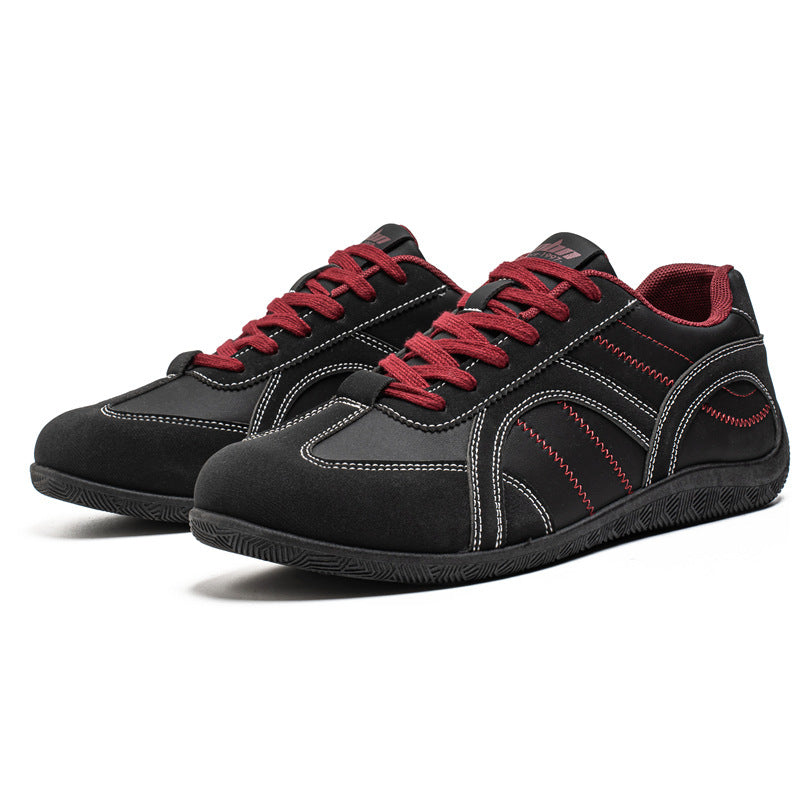 Herren retro-inspirierte Low-Top Freizeit-Sneaker mit Wildlederoptik, gepolstertem Knöchelkragen und griffiger Gummilaufsohle Drune