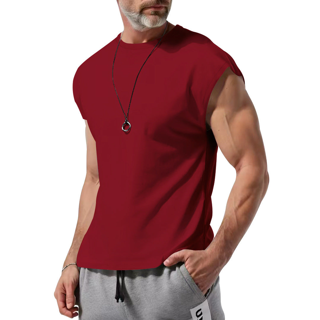 Herren schickes ärmelloses T-Shirt aus atmungsaktivem Baumwollmix Drune