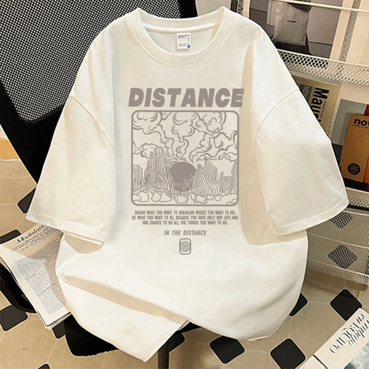 Damen Oversized T-Shirt mit kreativem Grafikdruck Drune