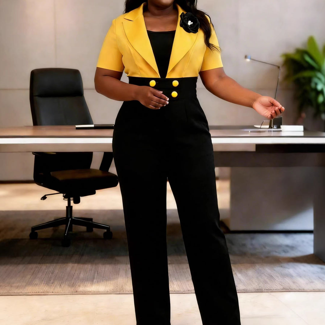 Damen eleganter Jumpsuit mit tailliertem Design und auffälligen Details Drune