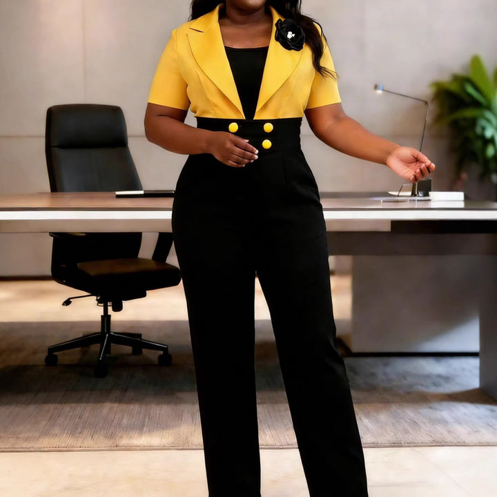Damen eleganter Jumpsuit mit tailliertem Design und auffälligen Details Drune