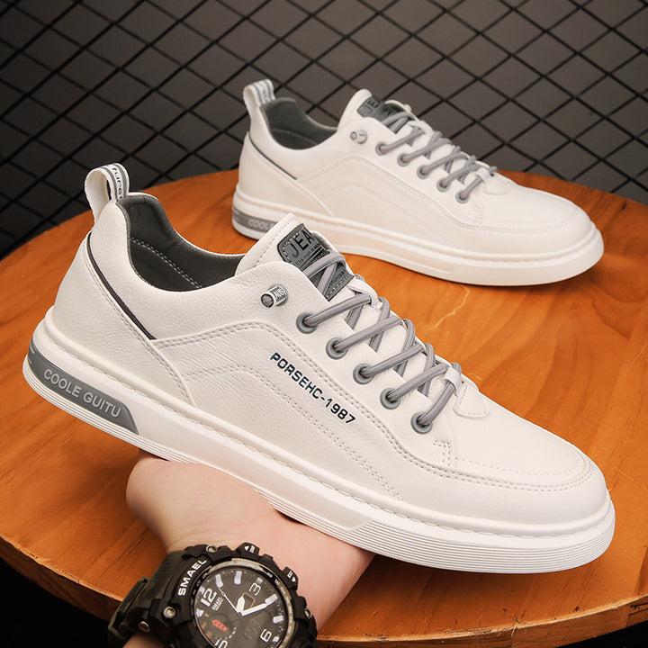 Herren elegante niedrige Leder-Sneaker mit Komfortfußbett und rutschfester Gummisohle Drune