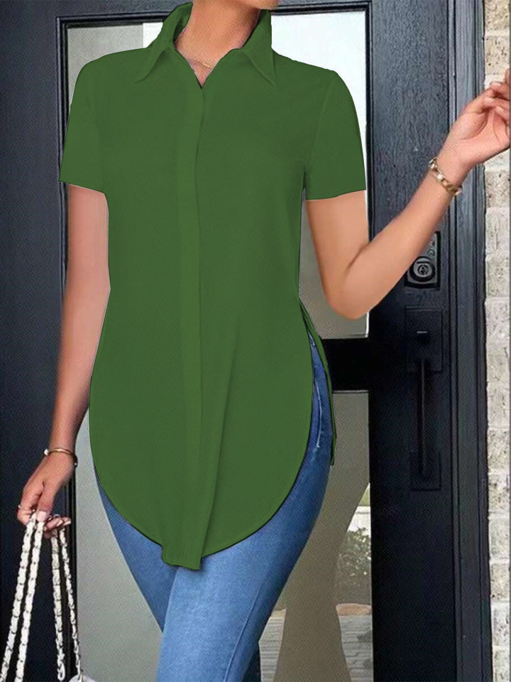 Damen Modisches Oversized-Hemd mit Seitenschlitzen Drune