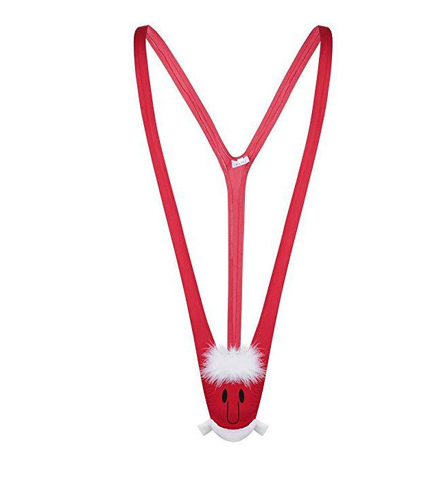 Männer Novelty Plüsch Rentier Tanga mit Geweih-Tasche
