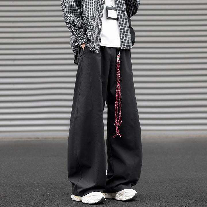 Herren Weit geschnittene Bundfaltenhose im Streetwear-Look mit extra weitem Bein Drune