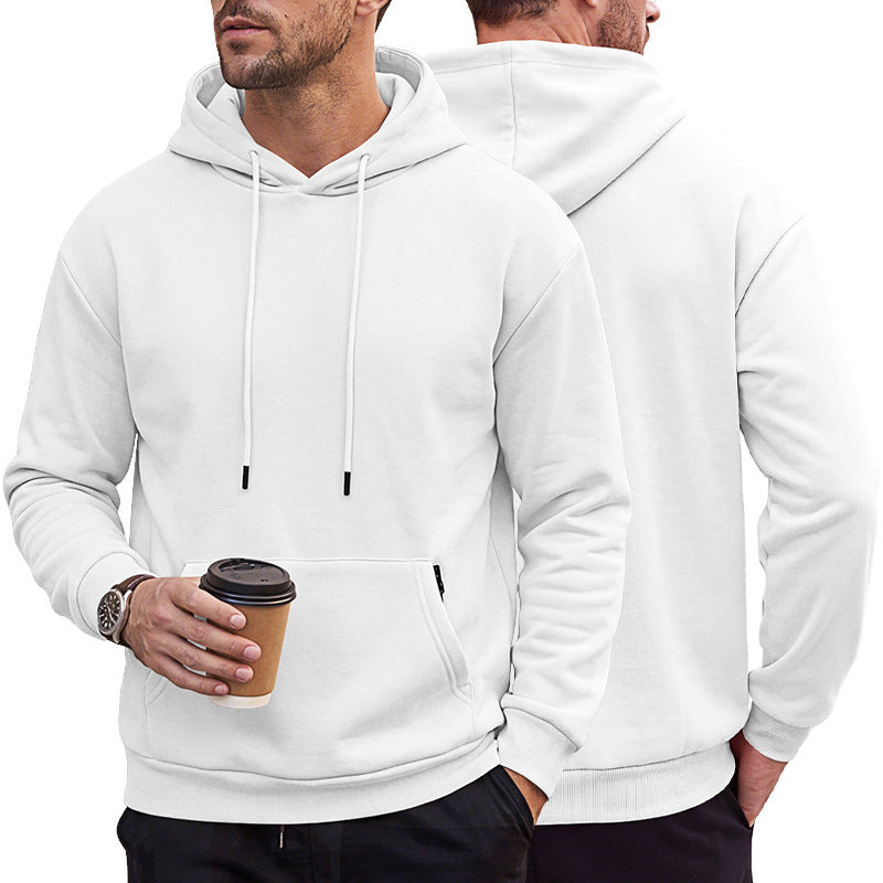 Herren Kapuzenpullover aus weichem Fleece mit Kängurutasche und verstellbarer Kapuze Drune