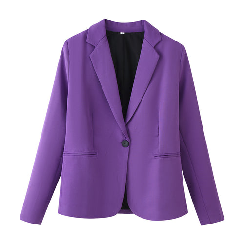 Damen Ein-Knopf Blazer mit Reverskragen und schlanker Silhouette Drune