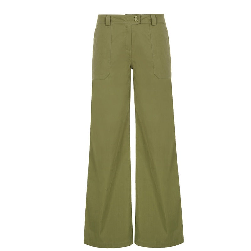 Damen Hochtaillierte Palazzohose im Utility‑Stil mit weitem Bein Drune