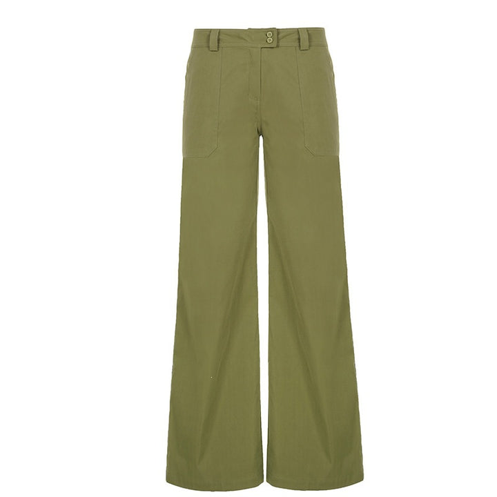 Damen Hochtaillierte Palazzohose im Utility‑Stil mit weitem Bein Drune