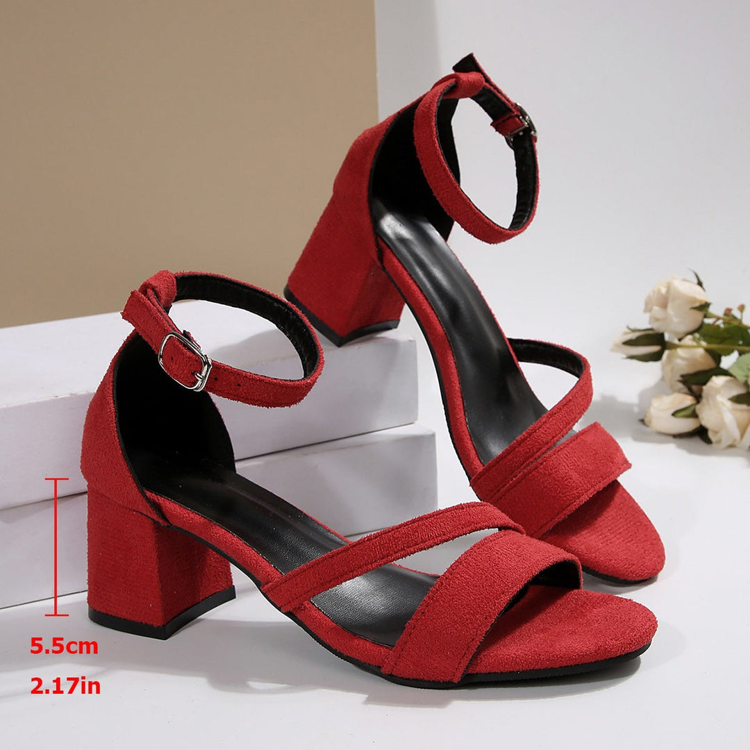 Damen elegante Blockabsatz Sandalen Drune