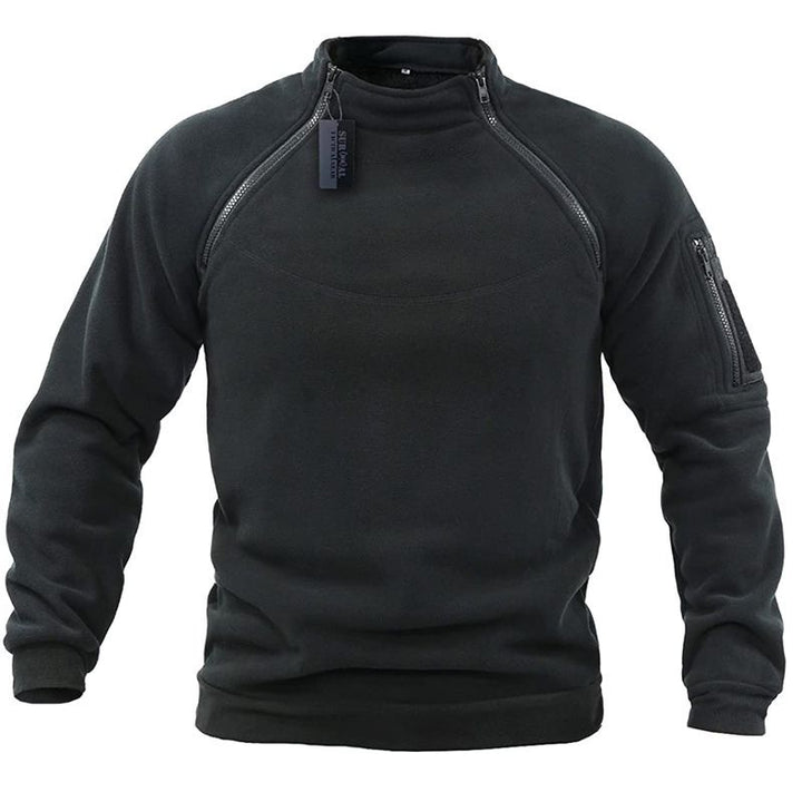 Herren Funktions-Fleecepullover mit Schulterbelüftung, hohem Stehkragen und Ärmeltasche Drune