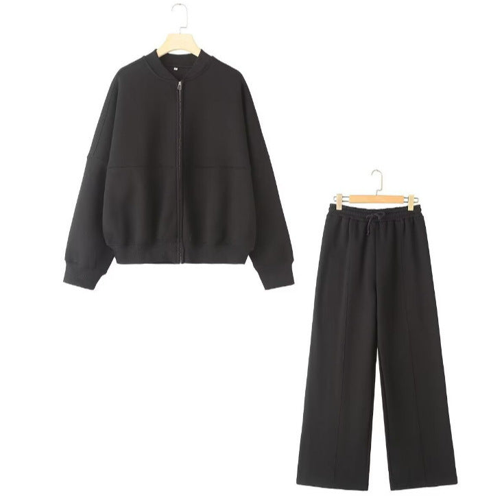 Damen 300+ minimalistische Oversize‑Bomberjacke mit durchgehendem Reißverschluss und gerippten Bündchen Drune