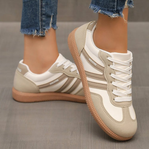 Damen Retro-Sneaker mit Veloursleder-Optik, gepolstertem Komfortfußbett und profilierter Gummilaufsohle Drune