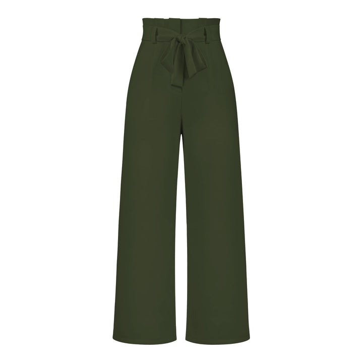 Damen Weit geschnittene Hochbundhose mit Bindegürtel Drune