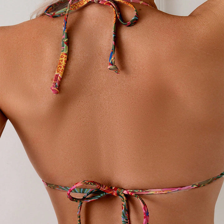 Damen Triangel-Bikini mit floralem Design Drune