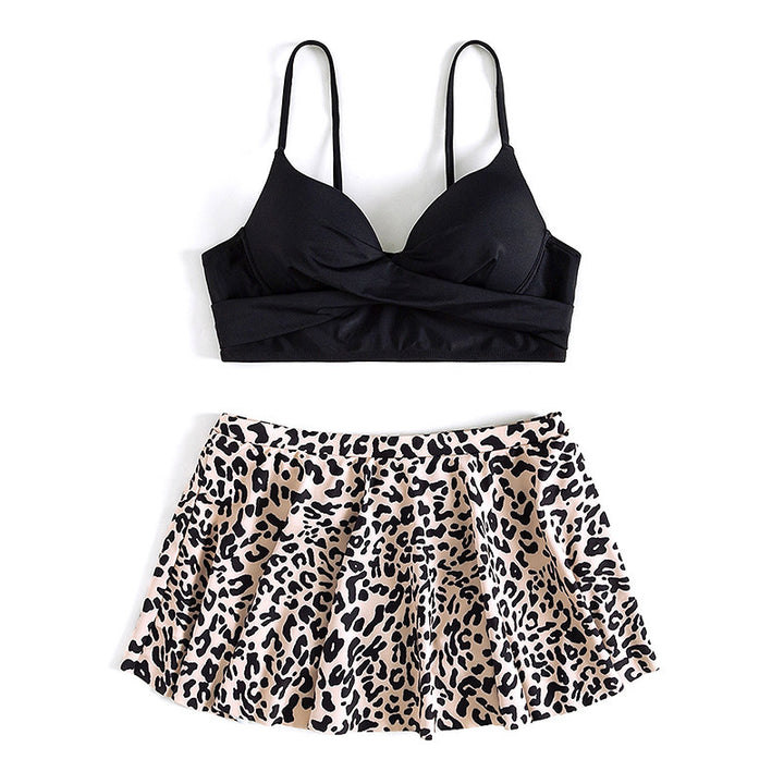 Damen Rock-Bikini-Set mit animalischem Muster Drune