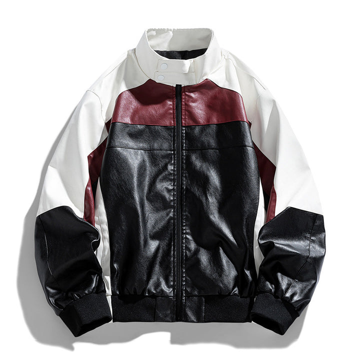 Damen Trendige Bikerjacke im Color-Block-Stil Drune