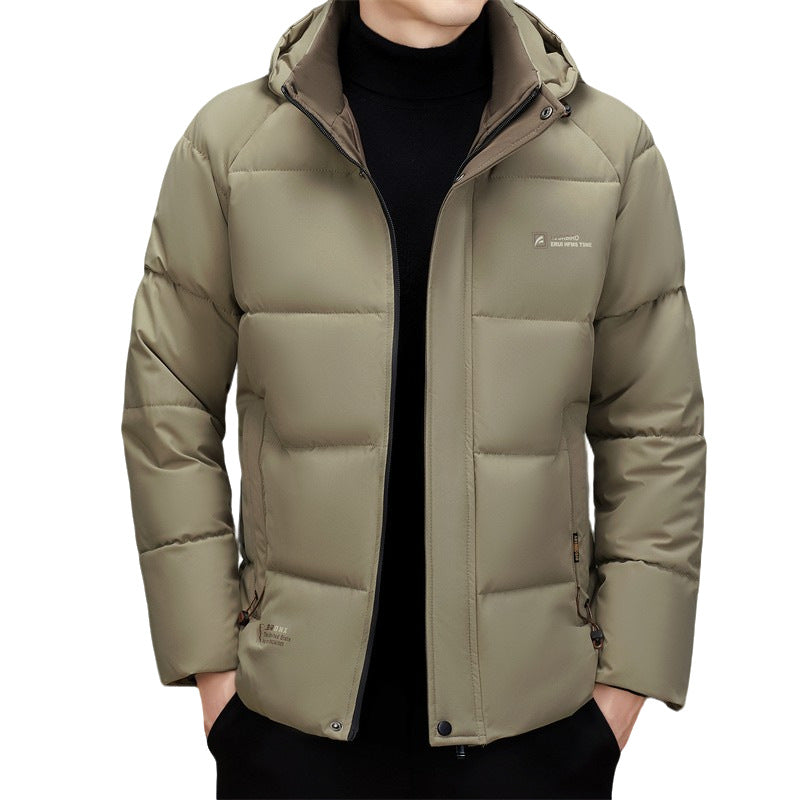 Herren Wattierte Stehkragenjacke mit wasserabweisender Oberfläche und Reißverschlusstaschen Drune