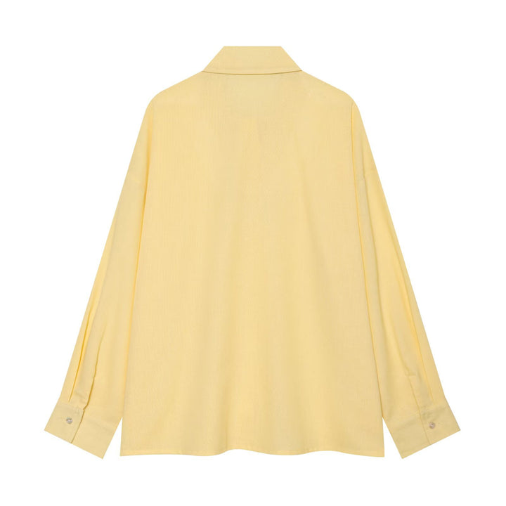 Damen Oversized Hemdbluse mit extra weitem Schnitt und spitzem Hemdkragen Drune