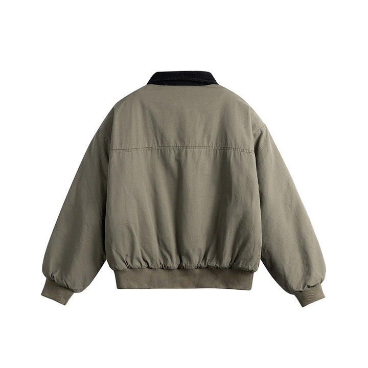 Herren Kurz geschnittene Utility-Blousonjacke mit Kordkragen und aufgesetzten Pattentaschen Drune