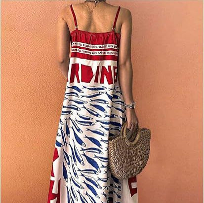 Damen Fließendes Maxikleid mit verstellbaren Trägern Drune