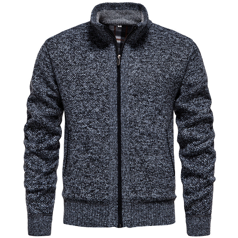 Herren Strickjacke mit hohem Kragen und praktischem Reißverschluss Drune