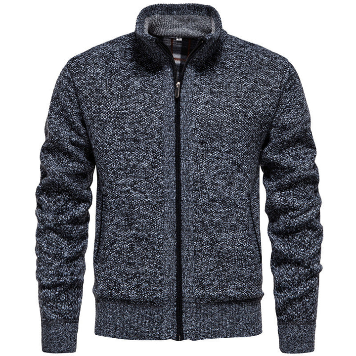 Herren Strickjacke mit hohem Kragen und praktischem Reißverschluss Drune
