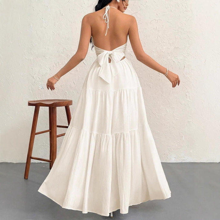 Damen Maxikleid mit schulterfreiem Design und Faltenwurf Drune