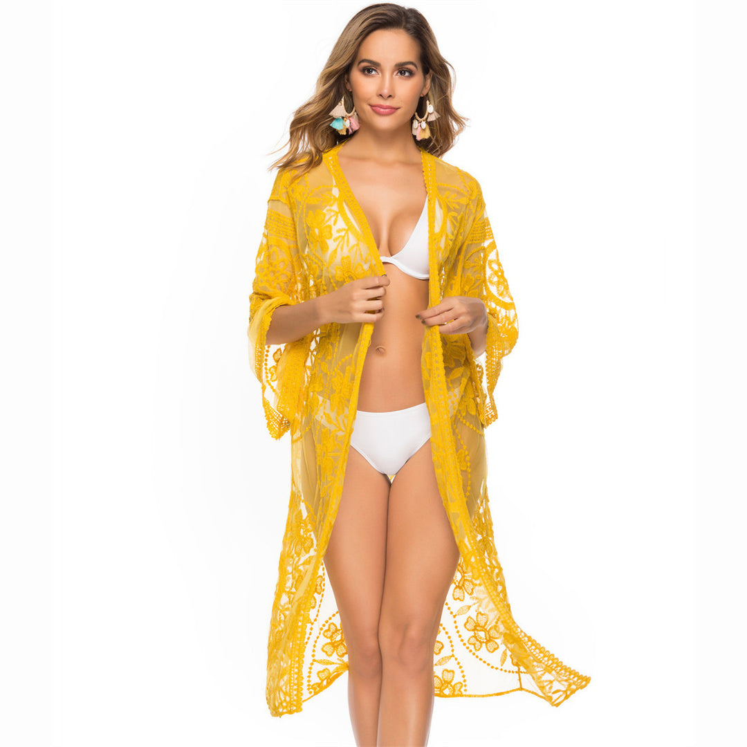 Damen Transparente Häkel-Strandtunika Drune