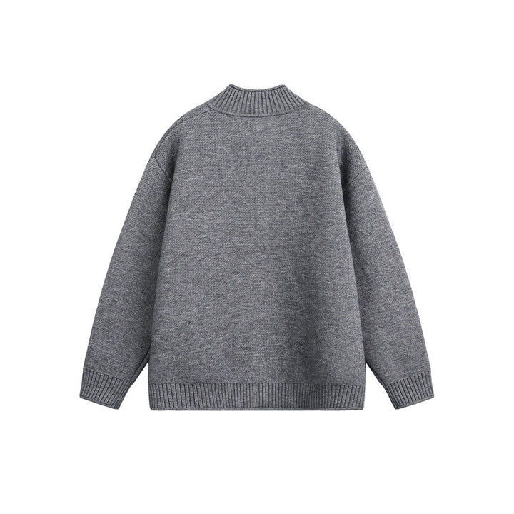 Unisex Strick-Zipjacke mit hohem Rippkragen und Oversize‑Schnitt Drune