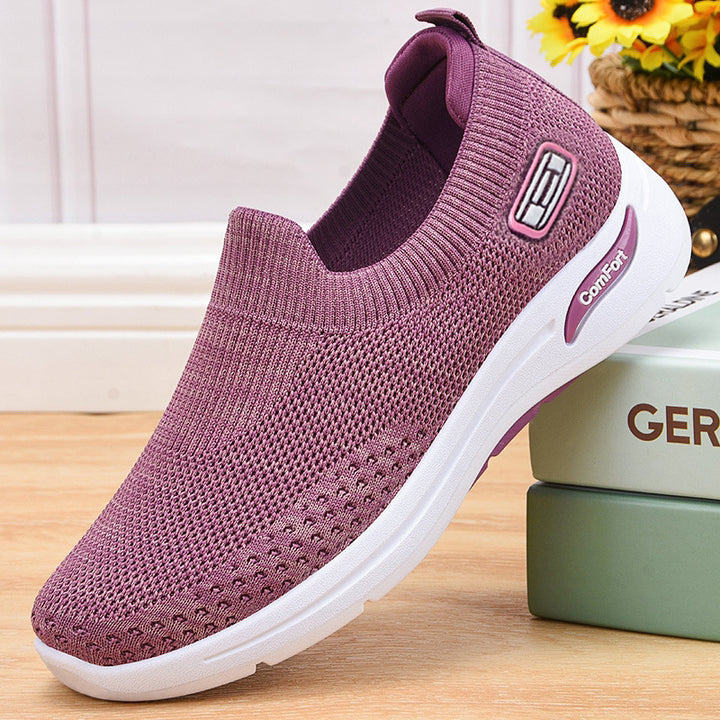 Damen nan nahtloser Strick-Slipper mit elastischem Einstieg und stoßdämpfender Komfortsohle Drune