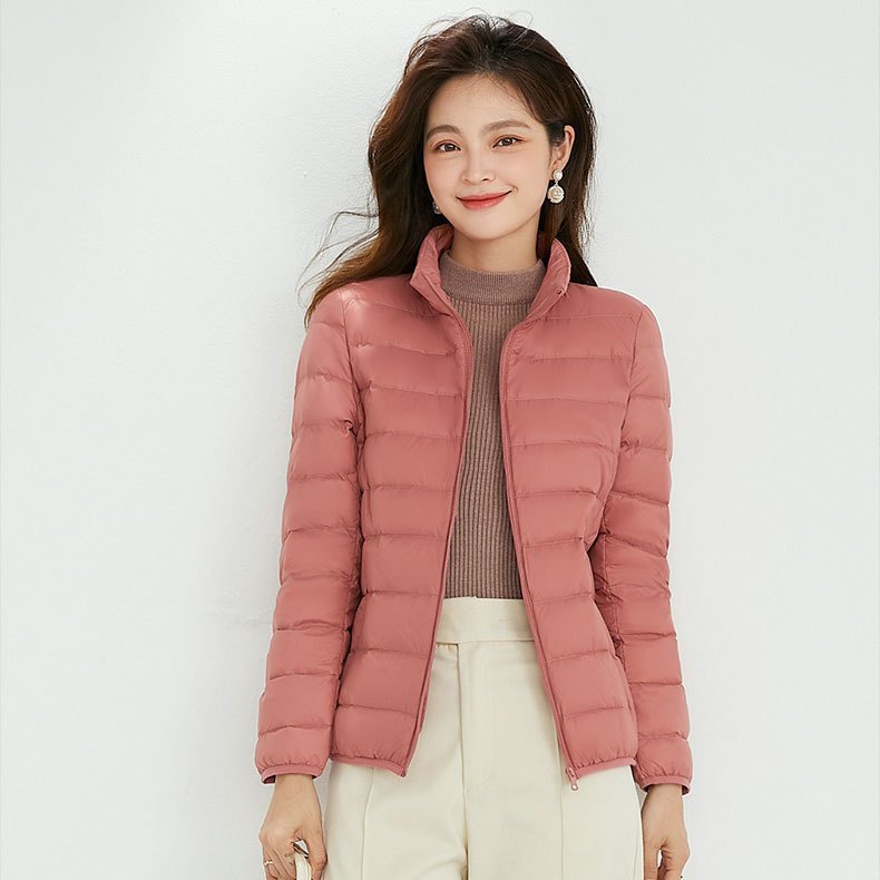 Damen Ultraleichte gesteppte Kapuzenjacke mit ultraflacher Thermowatte Drune