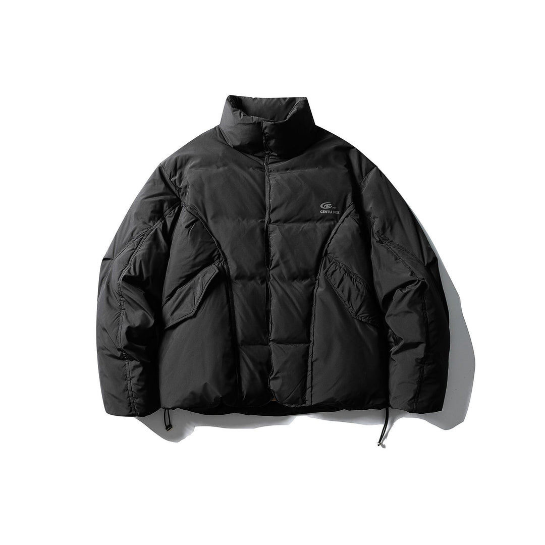 Herren Kurzboxy Isolationsjacke mit hohem Stehkragen und großen Klappentaschen Drune