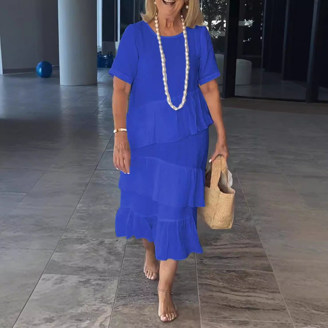 Damen sommerliches Freizeitkleid mit schwingendem Saum Drune