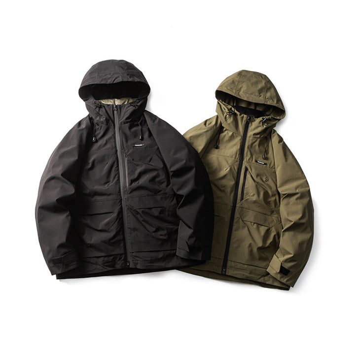 Herren Funktionelle Outdoor-Softshelljacke mit Kapuze und Mehrfachtaschen Drune