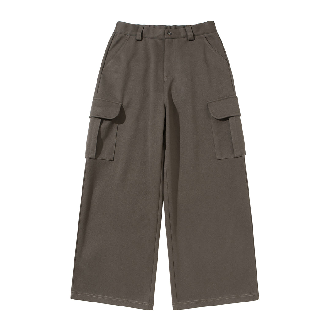 Damen Cropped Cargo-Hose mit weitem Bein und aufgesetzten Taschen Drune