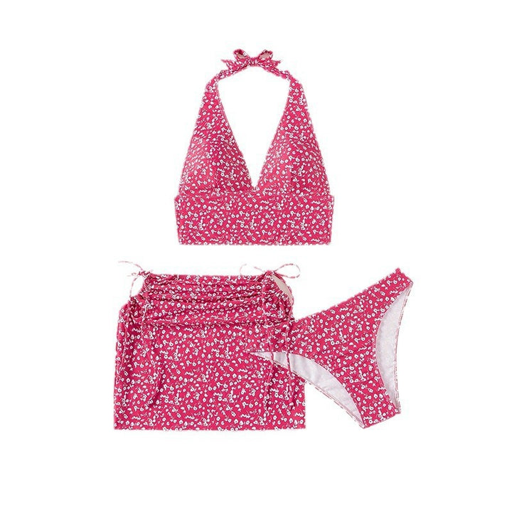 Damen Sport-Bikini mit floralem Oberteil und hoch tailliertem Unterteil Drune