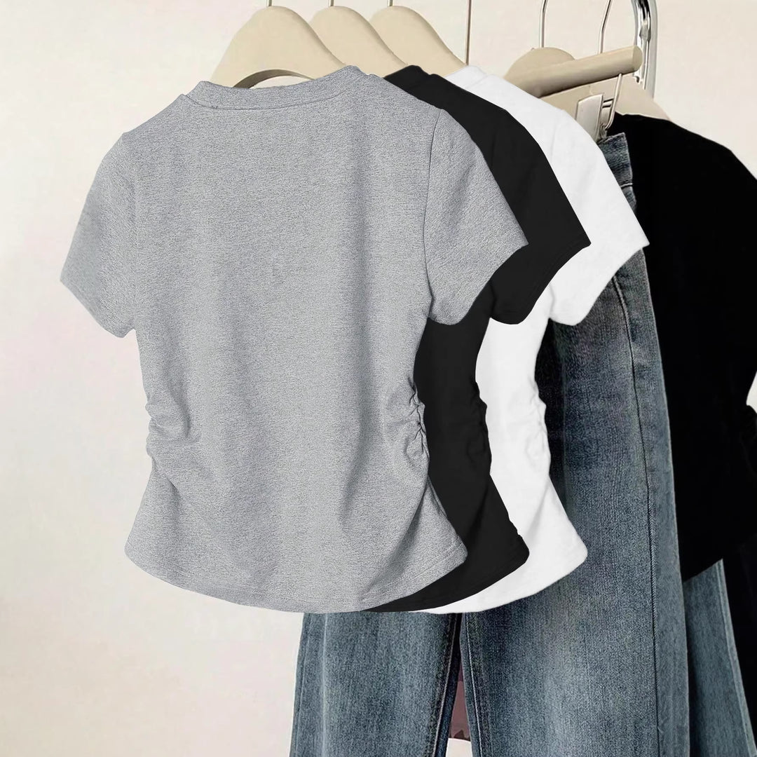Damen T-Shirt mit kreativem Katzenmotiv und lässigem Schnitt Drune