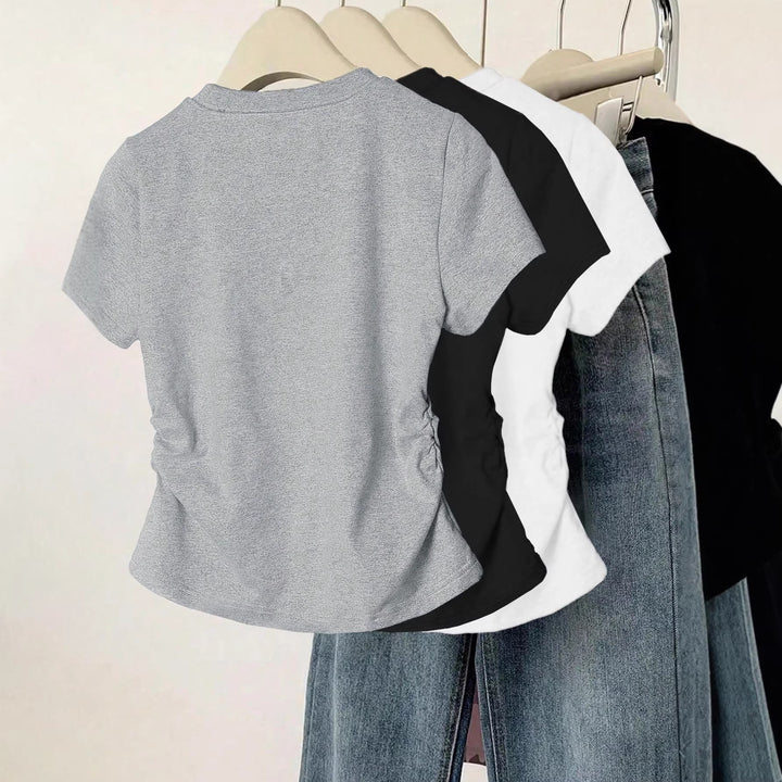 Damen T-Shirt mit kreativem Katzenmotiv und lässigem Schnitt Drune
