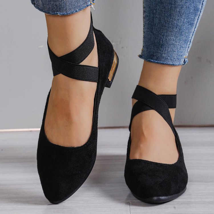 Damen Ballerinas mit dekorativem Riemendesign und bequemer Sohle Drune